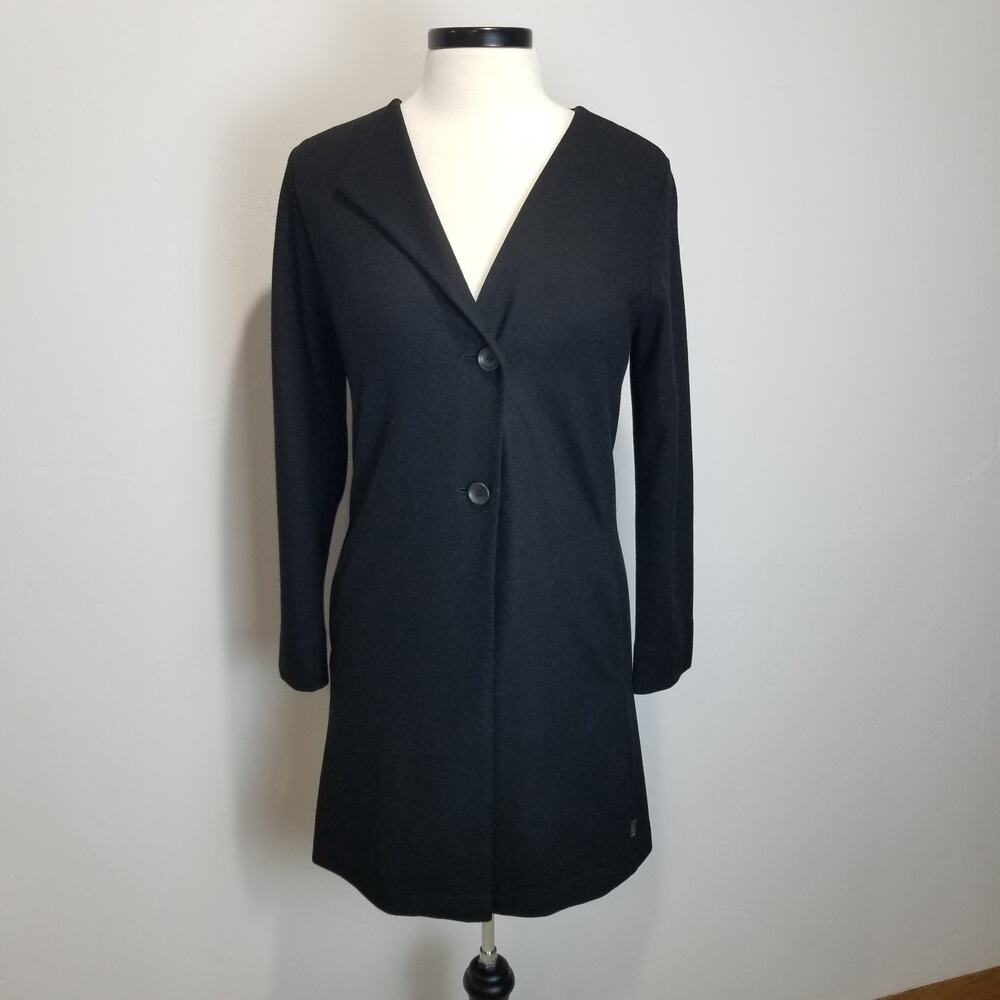 Oska Danielle Jacket 532 Size 1 Black Virgin Wool Peplum Waistcoat Legenlook